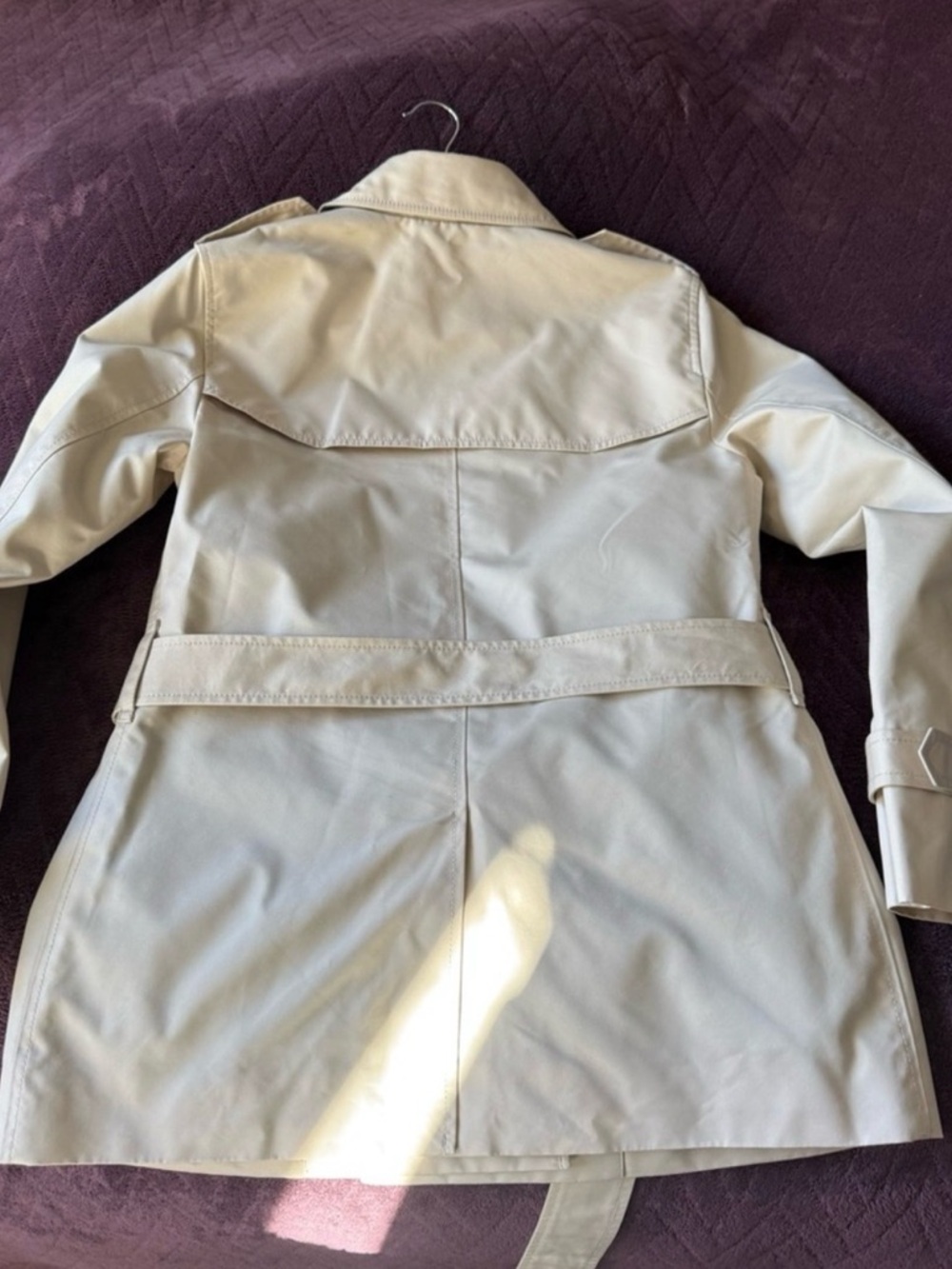 Coach Beige Double-Breasted Trench Coat with Belt - Picture 7 of 11